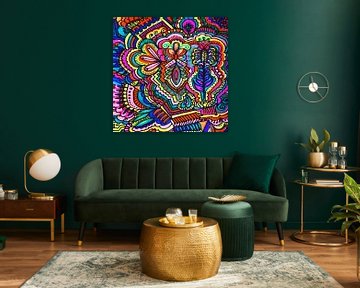 Tribal Decorative Color Zentangle von Rhonda Clapprood