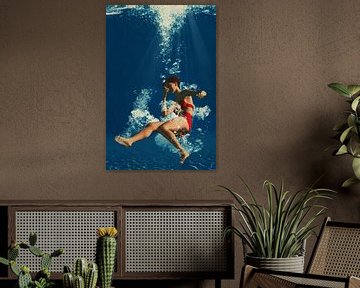 Mädchen taucht ins Wasser Ein Kunstgemälde
