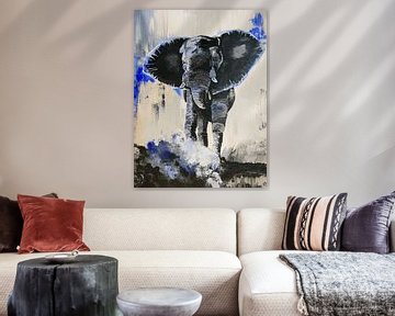 Olifant in stof (Elephant in dust) van Sabrine Strijbos