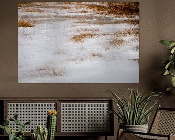 Winterlandschap op de heide bedekt met sneeuw van Karijn | Fine art Natuur en Reis Fotografie