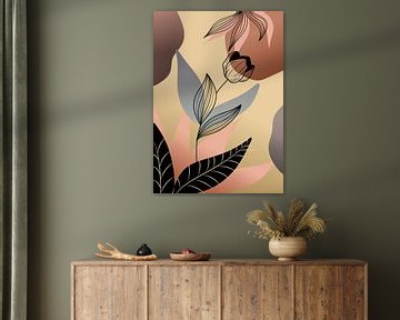 Black Line art - Tulip van Gisela - Art for you