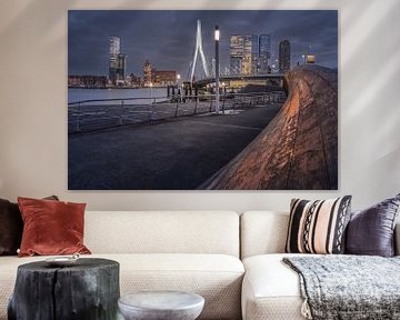 Blick auf die Erasmusbrücke und De Rotterdam von Dennis Donders