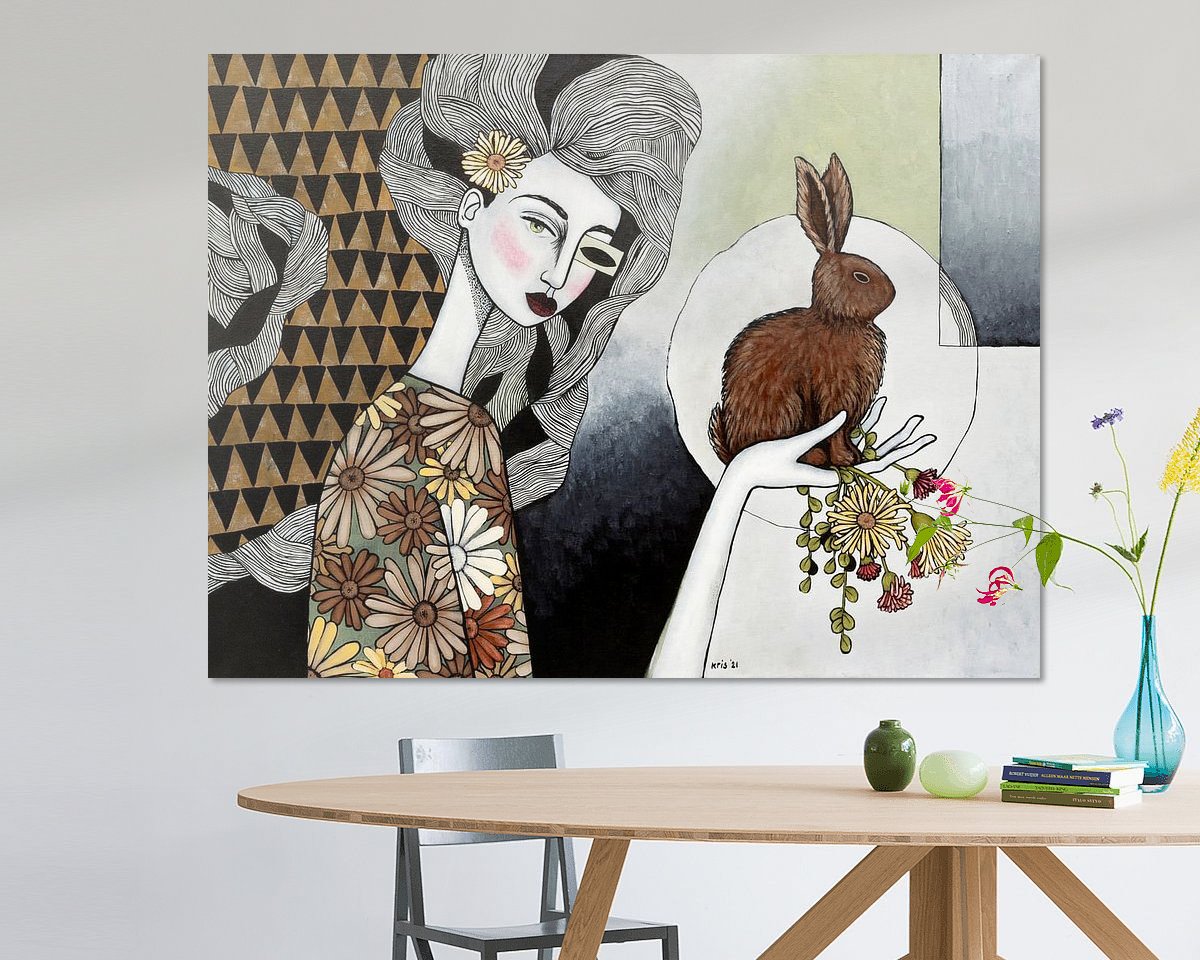Voorbeeld van het werk in een kamer