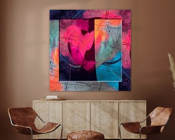 Heart abstract pink van Roswitha Lorz
