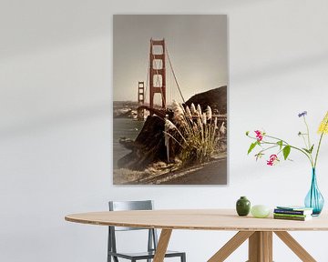 Golden Gate Bridge | Vintage van Melanie Viola