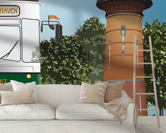 Voorbeeld van het werk in een kamer