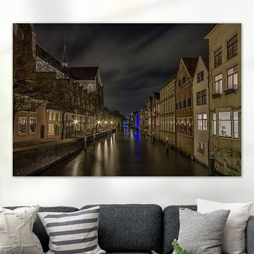 Grote Kerk und Pottenkade in Dordrecht am Abend - 3 von Tux Photography