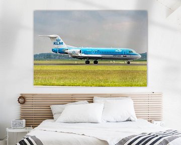 A Fokker 70 of the KLM has just landed on the Polderbaan. by Jaap van den Berg