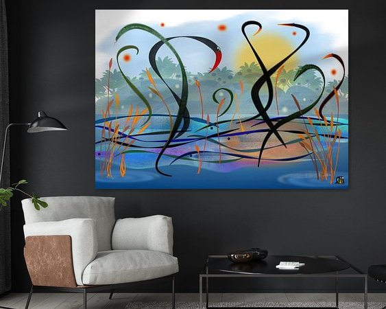 Voorbeeld van het werk in een kamer