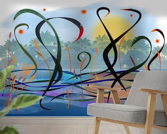 Voorbeeld van het werk in een kamer