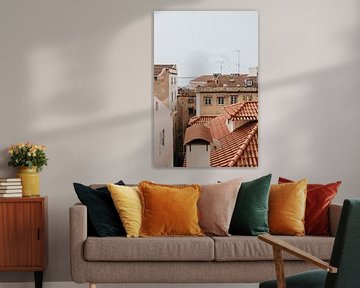 Portugal | Lisbon | pastel | houses | panoramic view by Iris van Tricht