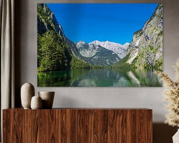 Vue sur le lac Obersee dans la région de Berchtesgaden en Bavière sur Rico Ködder