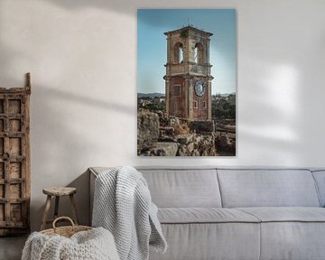 Klokkentoren van het Oude Fort in Corfu Stad | Reisfotografie fine art foto print | Griekenland, Eur van Sanne Dost