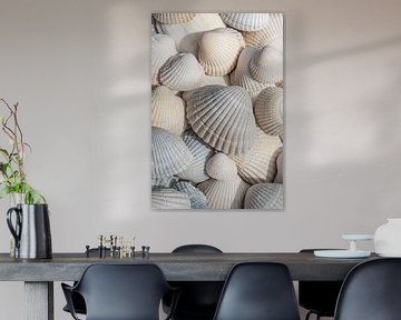 Shells white, cream and beige (vertical) by Marjolijn van den Berg