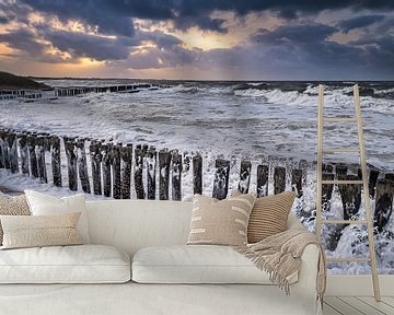 Storm bij de Nederlandse kust van Sander Poppe