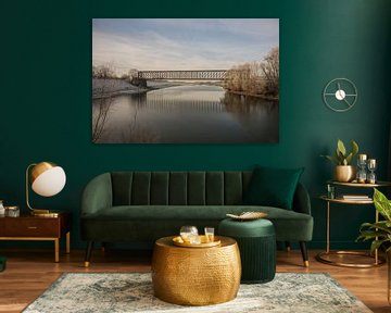 Railway bridge Griethausen in a winter landscape by Patrick Verhoef