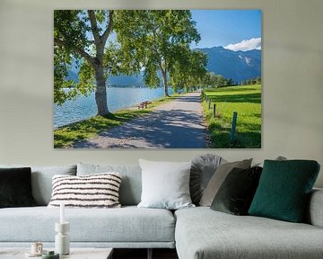 lake shore Buchau, tourist destination Achensee, in spring by SusaZoom