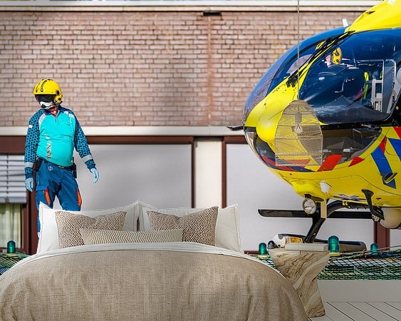 Voorbeeld van het werk in een kamer