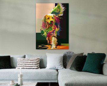 Hond Huisdier Pop Art WPAP van Artkreator