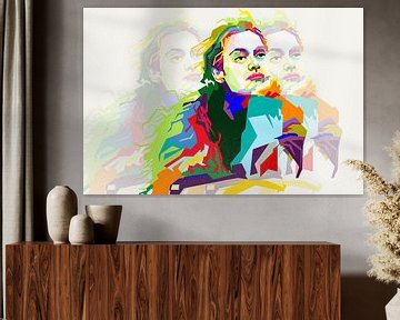 Schoonheid Meisje Met De Jas Pop Art Poster WPAP