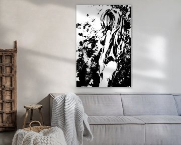 Abstract naakt in zwart wit van Emiel de Lange