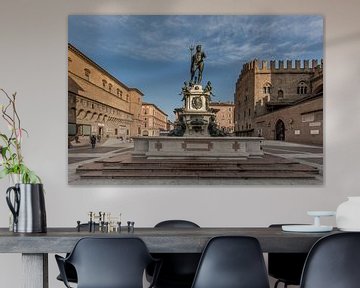 Fountain of Neptune in the centre of Bologna, Italy by Joost Adriaanse