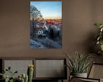 Winterochtendwandeling door het mooie ochtendlicht van Schmalkalden van Oliver Hlavaty