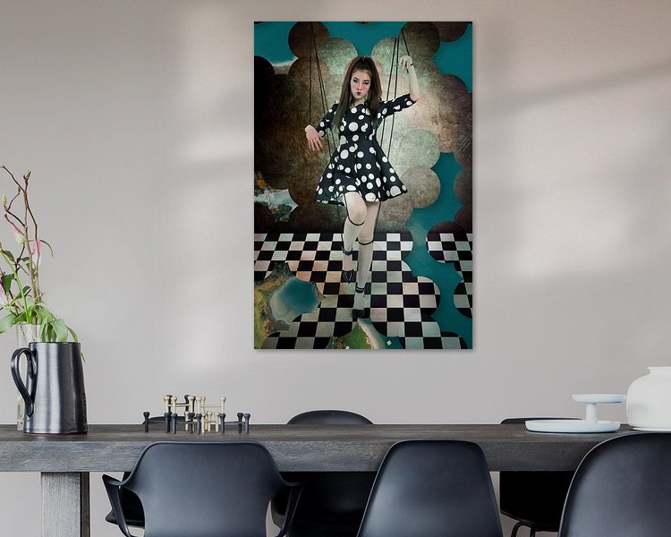 Voorbeeld van het werk in een kamer