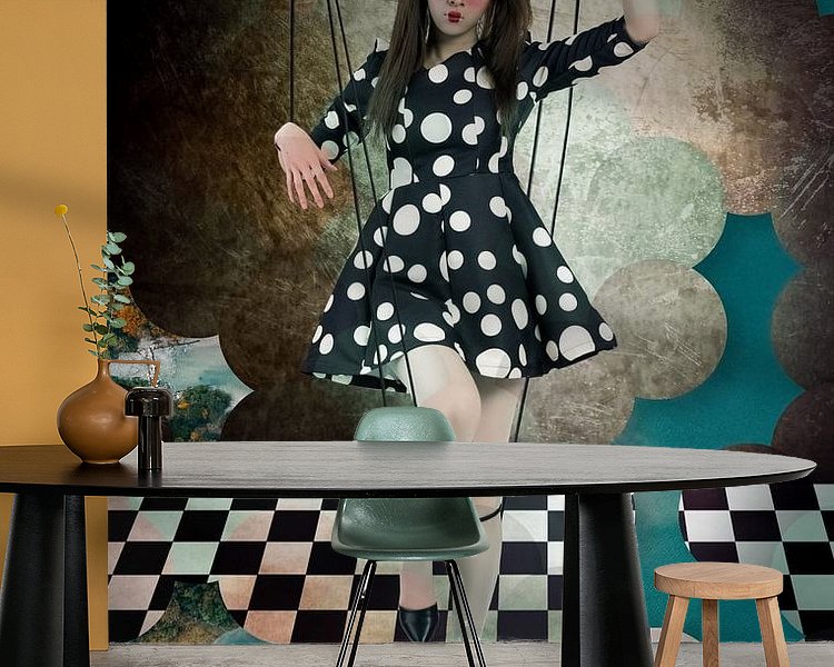 Voorbeeld van het werk in een kamer