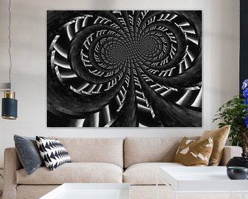 Spiralen schwarz und weiß von Klaartje Majoor