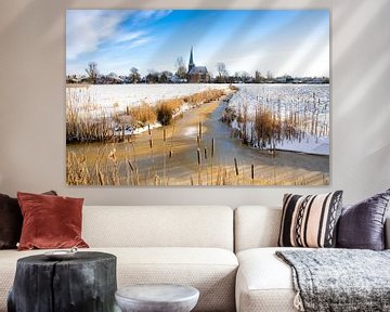 Het friese elfsteden stadje IJlst gefotografeerd vanaf de ruterpolder in Friesland. Wout Kok One2exp van Wout Kok