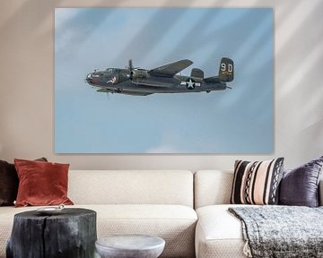 Flyby of a North American Aviation B-25J Mitchell bomber during the Thunder over Michigan Airshow in by Jaap van den Berg