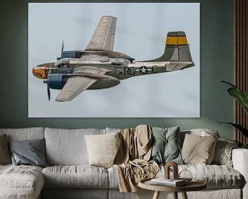 Vorbeiflug einer wunderschönen Douglas A-26B Invader, Spitzname "Silver Dragon", während d von Jaap van den Berg