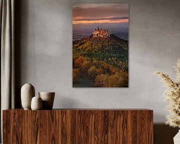 Avond Hohenzollern Kasteel in de Gouden Herfst van Voss Fine Art Fotografie