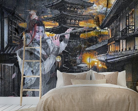 Voorbeeld van het werk in een kamer