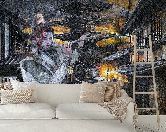 Voorbeeld van het werk in een kamer