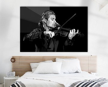 The Violin King Black White WPAP von SW Artwork