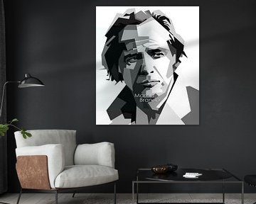 Schwarz-Weiß-Porträt Marlon Brando von Artkreator