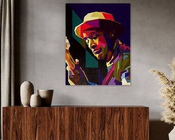 Pop Art Marcus Miller Amerikaanse Jazz muzikant van Artkreator