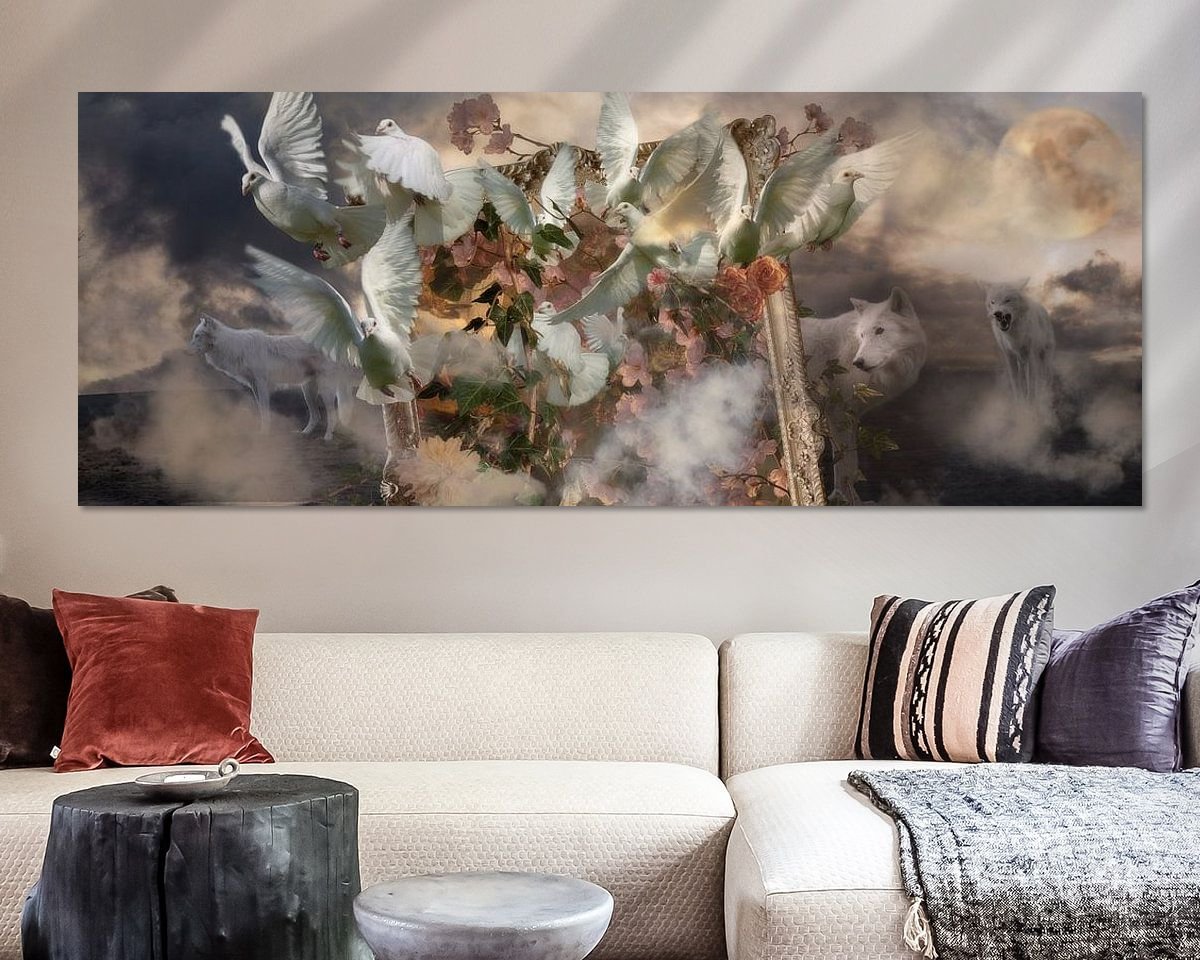 Voorbeeld van het werk in een kamer