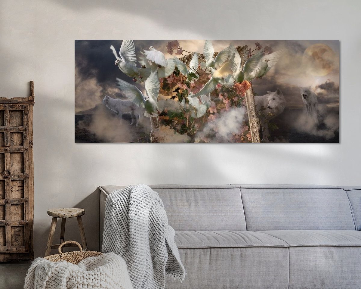 Voorbeeld van het werk in een kamer