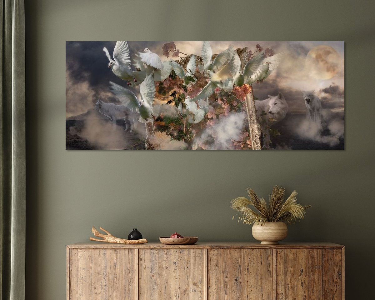 Voorbeeld van het werk in een kamer