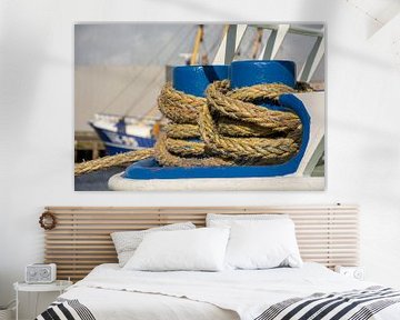 Visserschepen in de haven afgemeerd IJmuiden van scheepskijkerhavenfotografie
