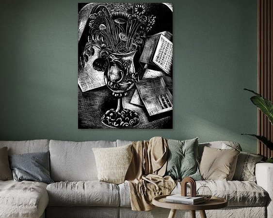 Voorbeeld van het werk in een kamer