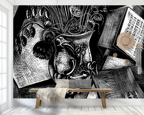 Voorbeeld van het werk in een kamer