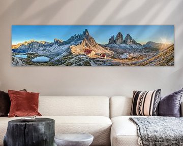 Dolomites mountain panorama at the Three Peaks