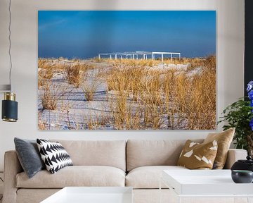 Dune on the Baltic coast in Warnemünde in winter by Rico Ködder