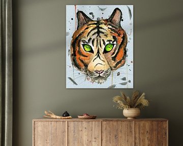 Tigre sauvage aquarelle