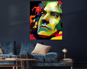 Robert Plant (Led Zeppelin) Pop Art Portret van Artkreator