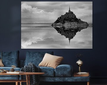 Mont Saint Michel in mirror image